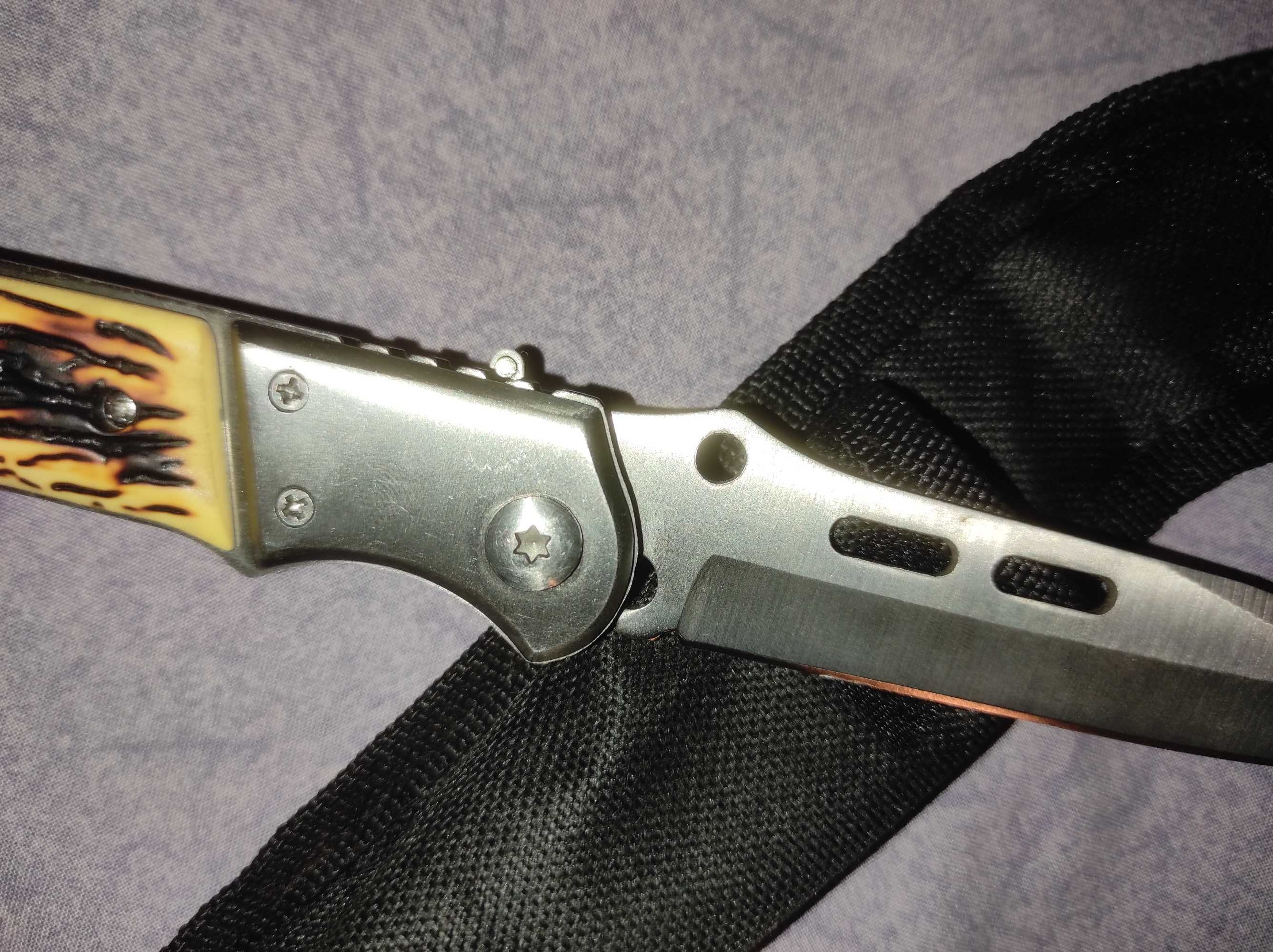 Ніж викидний з чохлом stainless 455