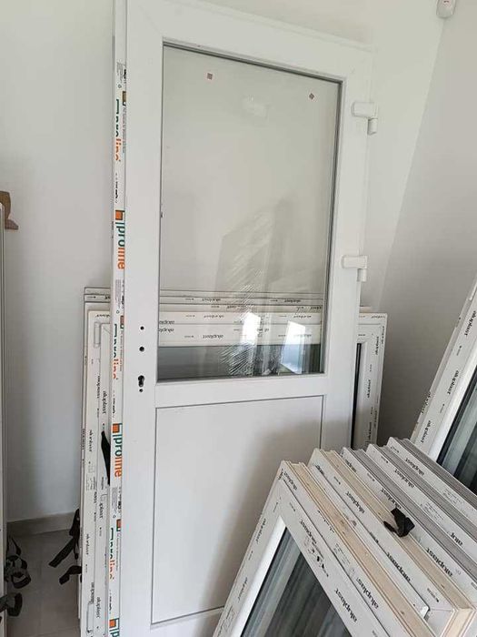 Drzwi PCV sklepowe 90 x 200 antracyt złoty dąb orzech W 3 DNI!!