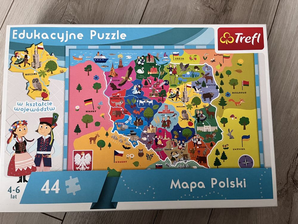 Puzzle edukacyjne Mapa Polski 44 elementy