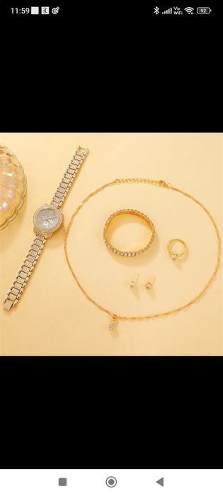 Hit zestaw komplet biżuteria zegarek naszyjnik bransoletka kolczyki