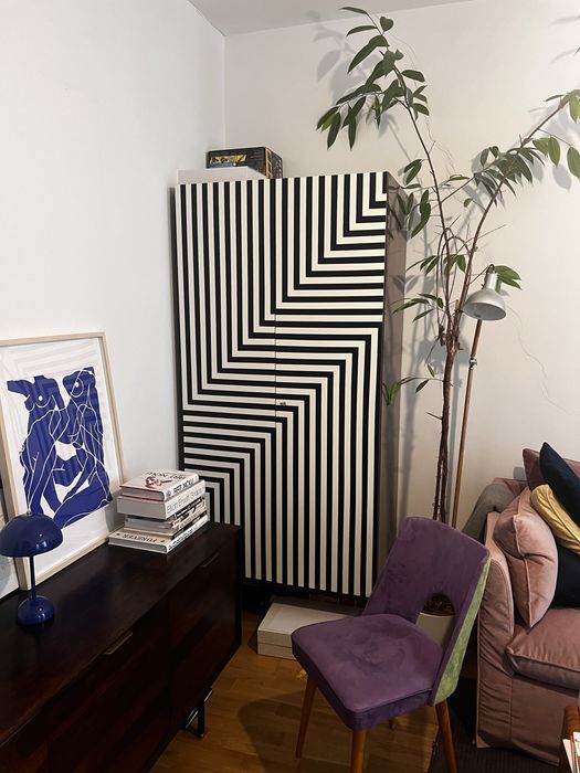 Piękna vintage szafa op-art: pojemna i bardzo intrygująca Jak Kare