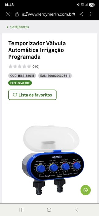Temporizador de irrigação automatica