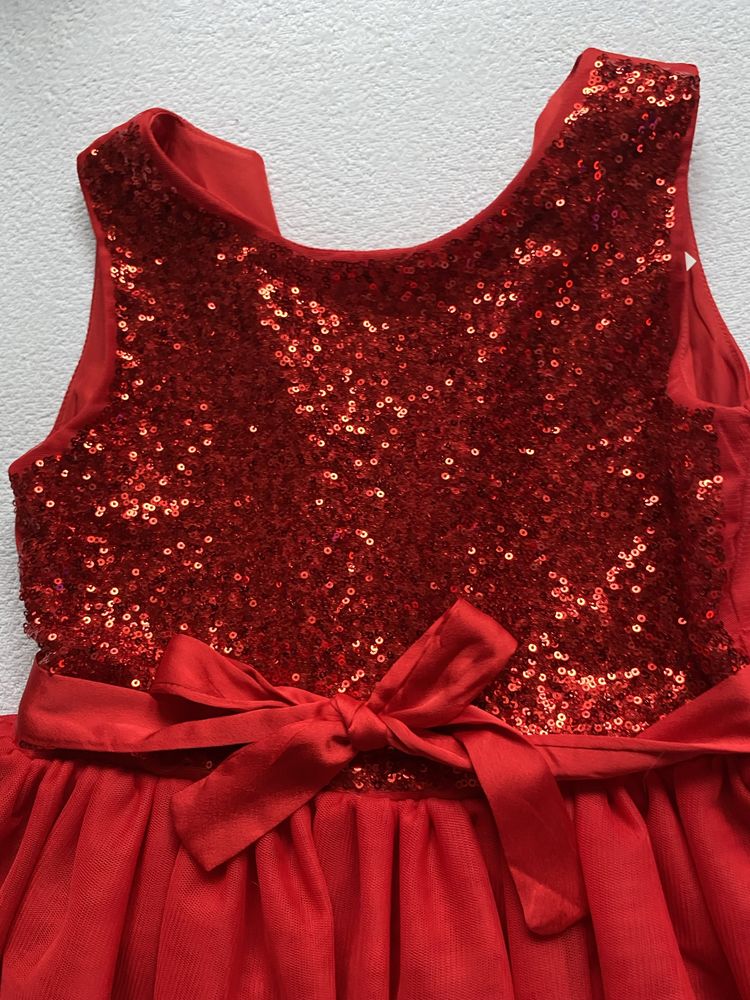 Piekna czerwona sukienka h&m 134-140 nowa