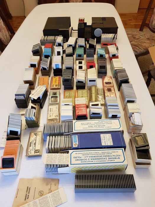 Slajdy przezrocza zdjęcia klisze projektor rzutnik Krokus mega zestaw