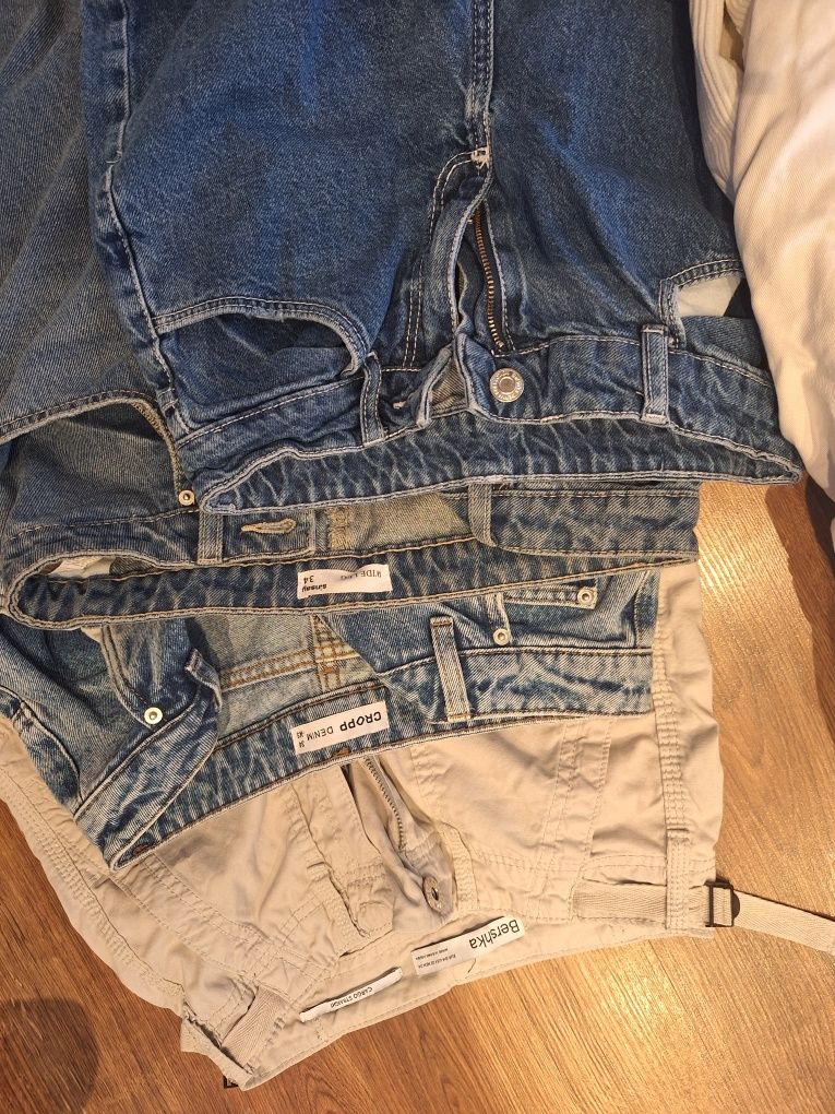 Zestaw spodni baggy/ cargo/ stretch Stradivarius Bershka Cropp itp. S