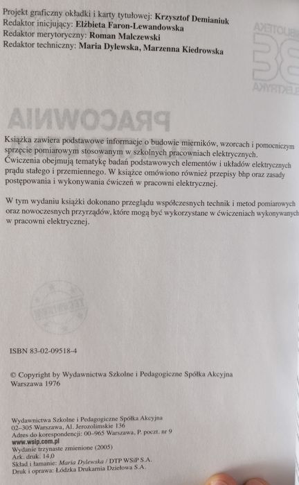 Pracownia elektryczna 6, Pilawski, Winek, 2005, NIECZYTANA!