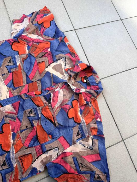 Koszula hawajska jedwabna plażowa letnia retro vintage r. XL