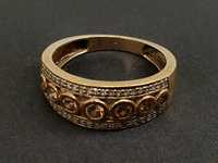 Złoto złoty pierścionek z brylantami 3,54g 375 rozmiar14