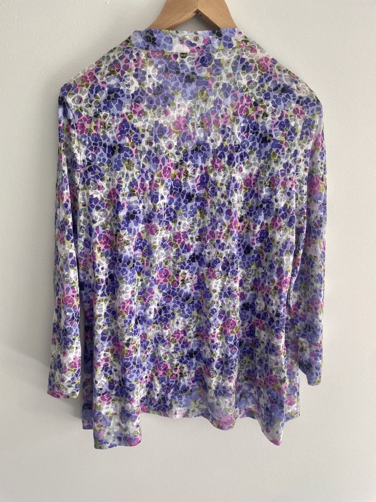 Fioletowa bluzka ladny wzór plus size