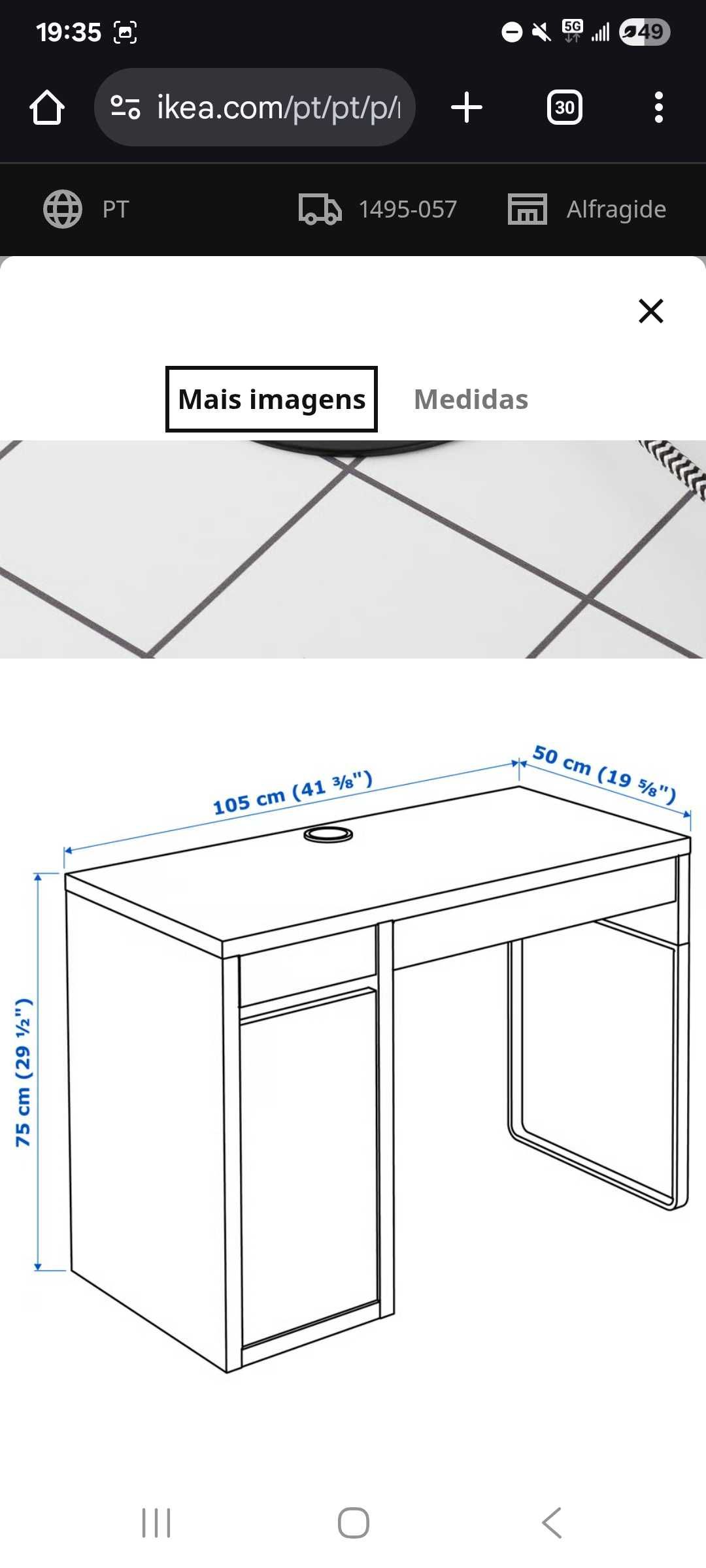 Mesa ikea usada em ótimo estado
