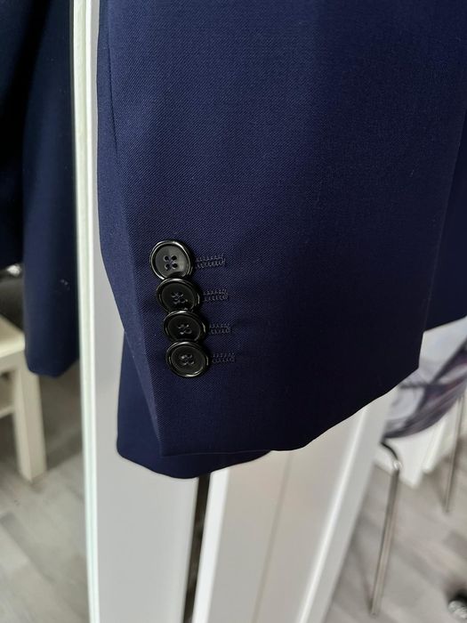 Marynarka granatowa garnitur Bytom XL 54 XXL elegancki wełna wiskoza