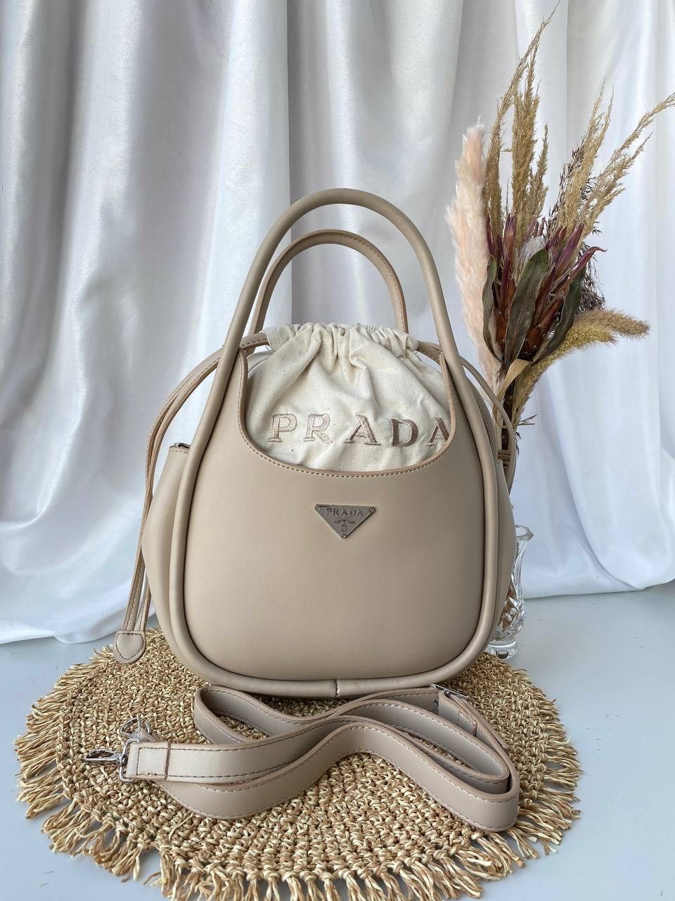 Mini Light Beige Tote Damska torebka , nerka torba na pasku