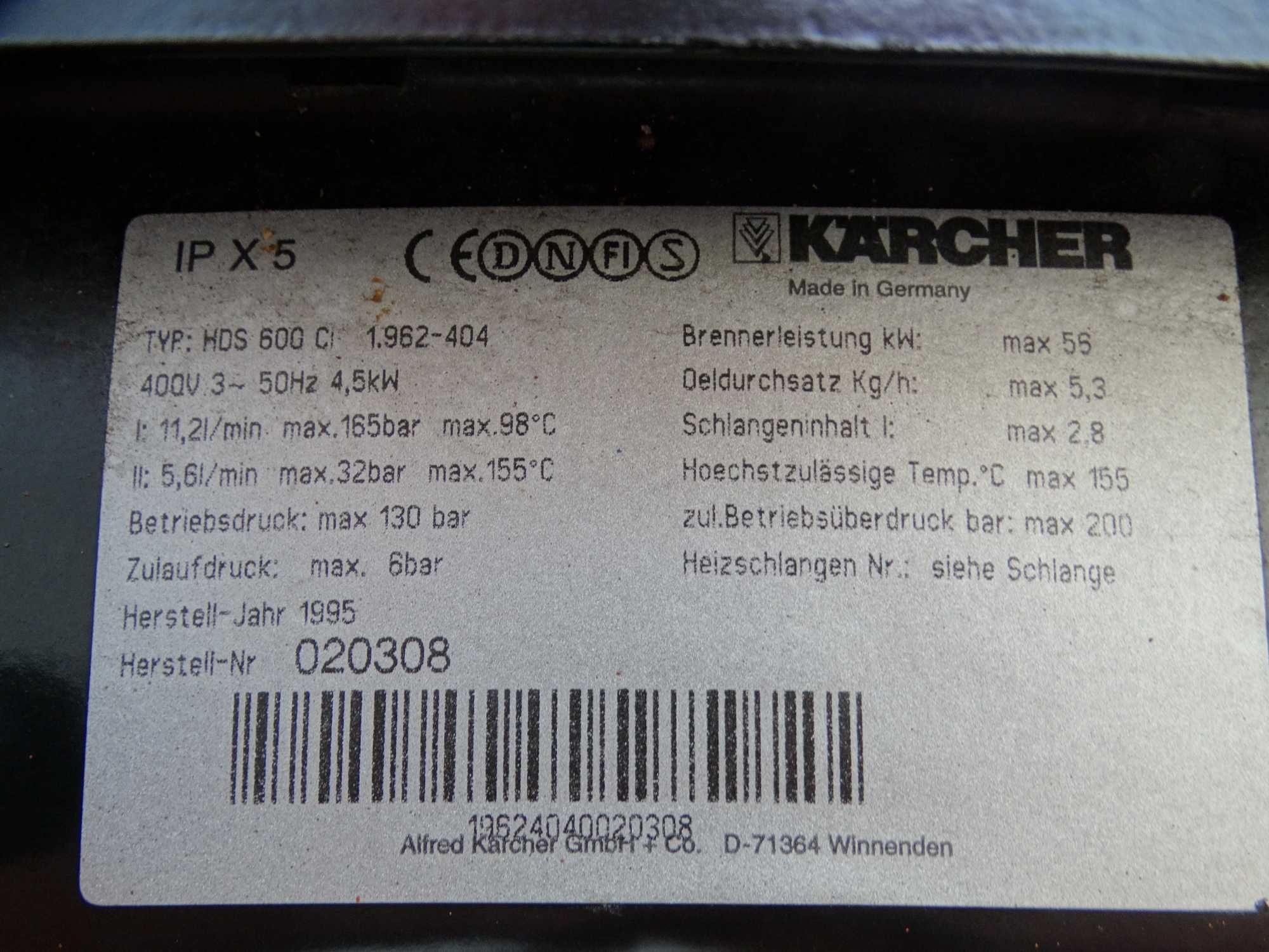 Myjka Ciśnieniowa Karcher HDS 600  HDS 698 HDS 555
