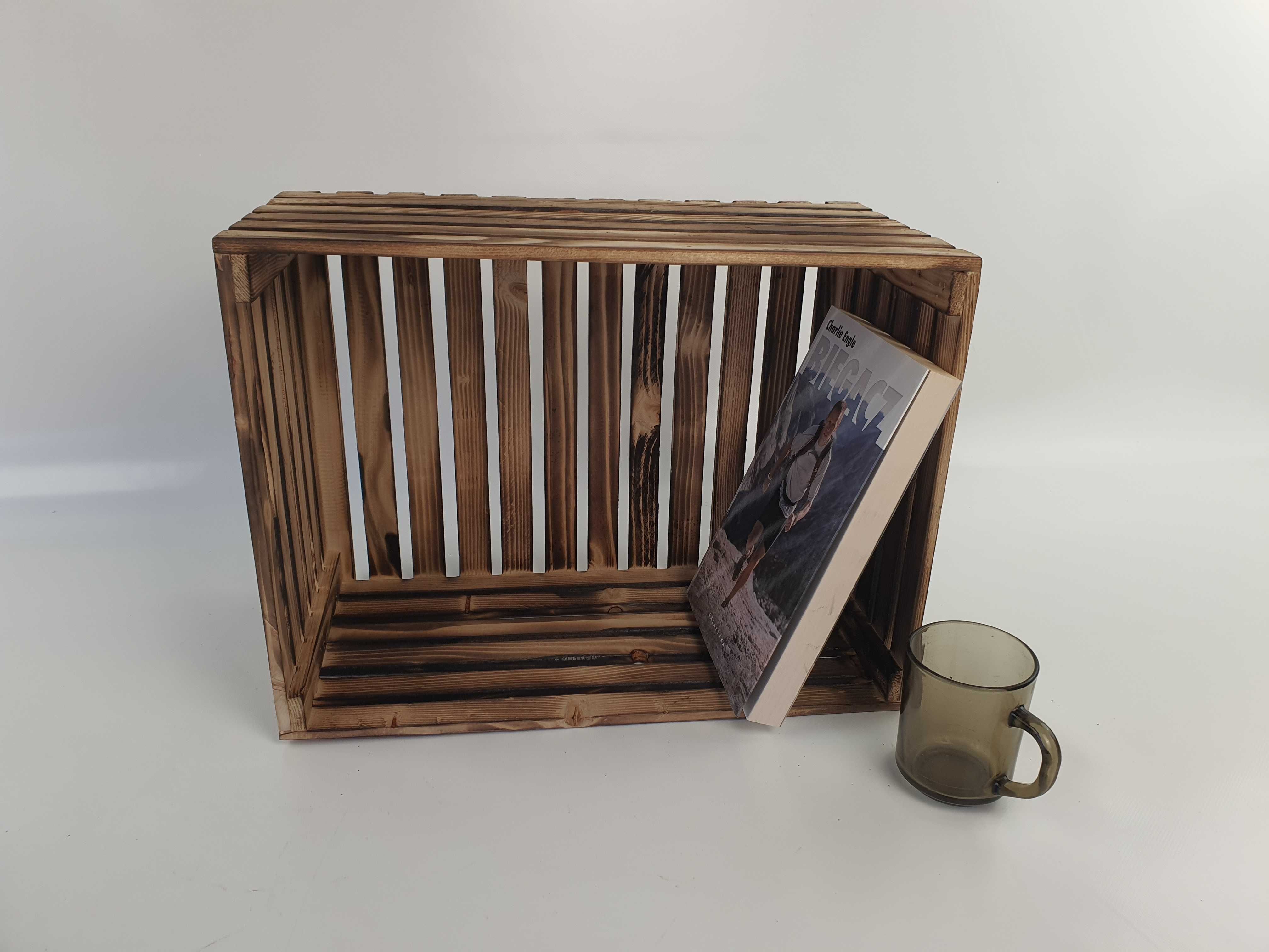 Skrzynka drewniana opalana PREMIUM półka dekoracyjna 40x30x20 rozm. XL