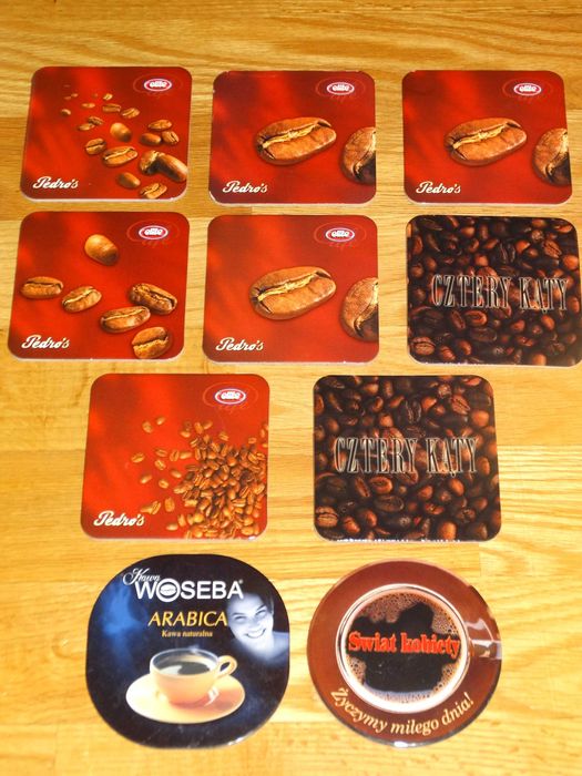 Podkładka korkowa Motyw KAWA pod szklankę, kubek, kawę itp. 10 sztuk
