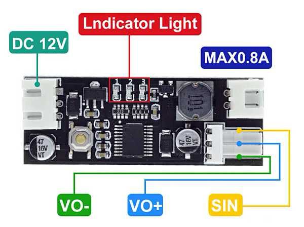 Контроллер оборотов вентилятора шим  12V 0.8A DC / HW-585