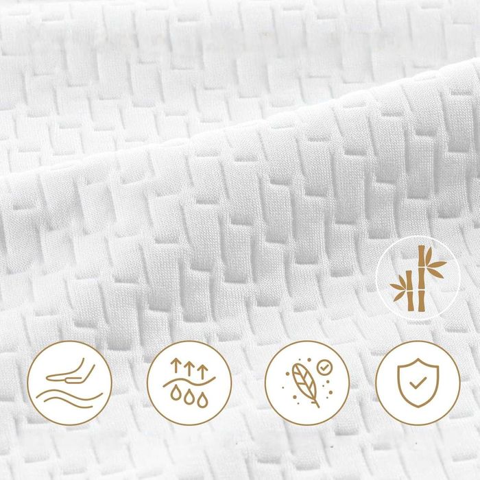 Poduszki 80x80 cm 2 szt. z pokrowcem z włókna bambusowego