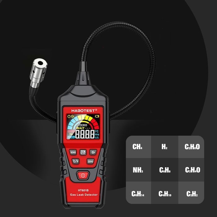 Detektor wycieków gazów miernik stężenia 9999 ppm 20,00% lel temp.