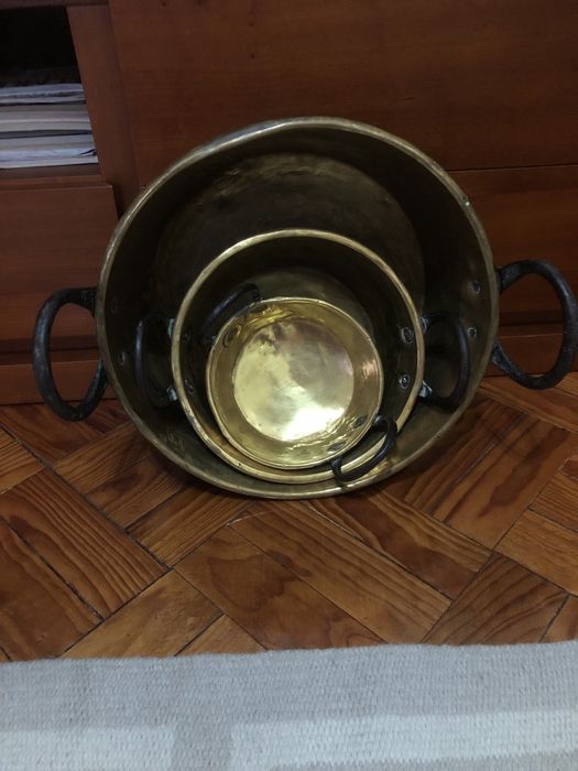 Conjunto de 3 tachos de cobre