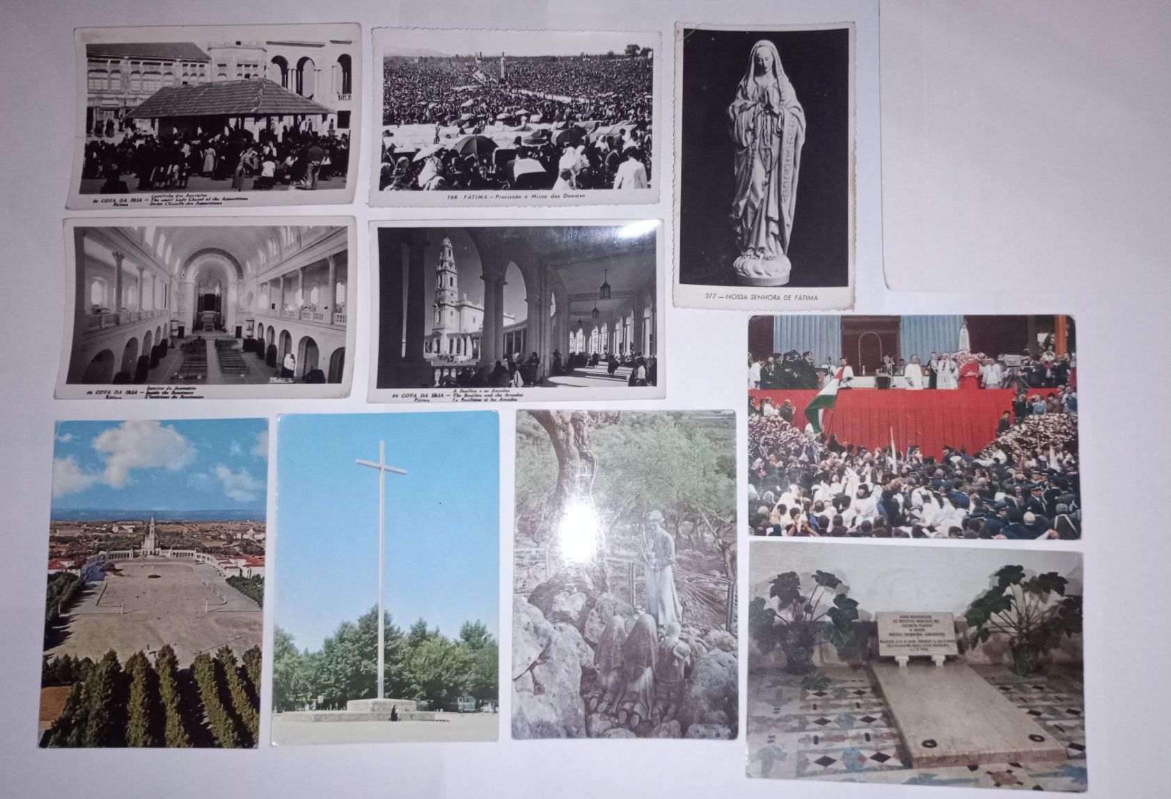 Coleção de dez postais antigos de Fátima