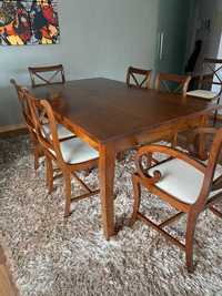 Conjunto de mesa de sala de jantar com 8 cadeiras