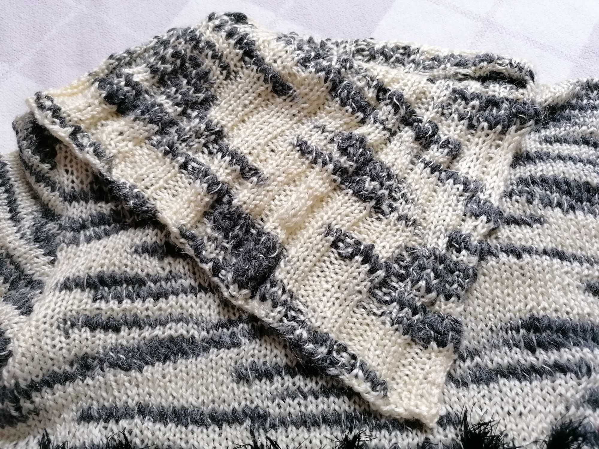 Sweter r. 42-44, XL - XXL wełna hand made