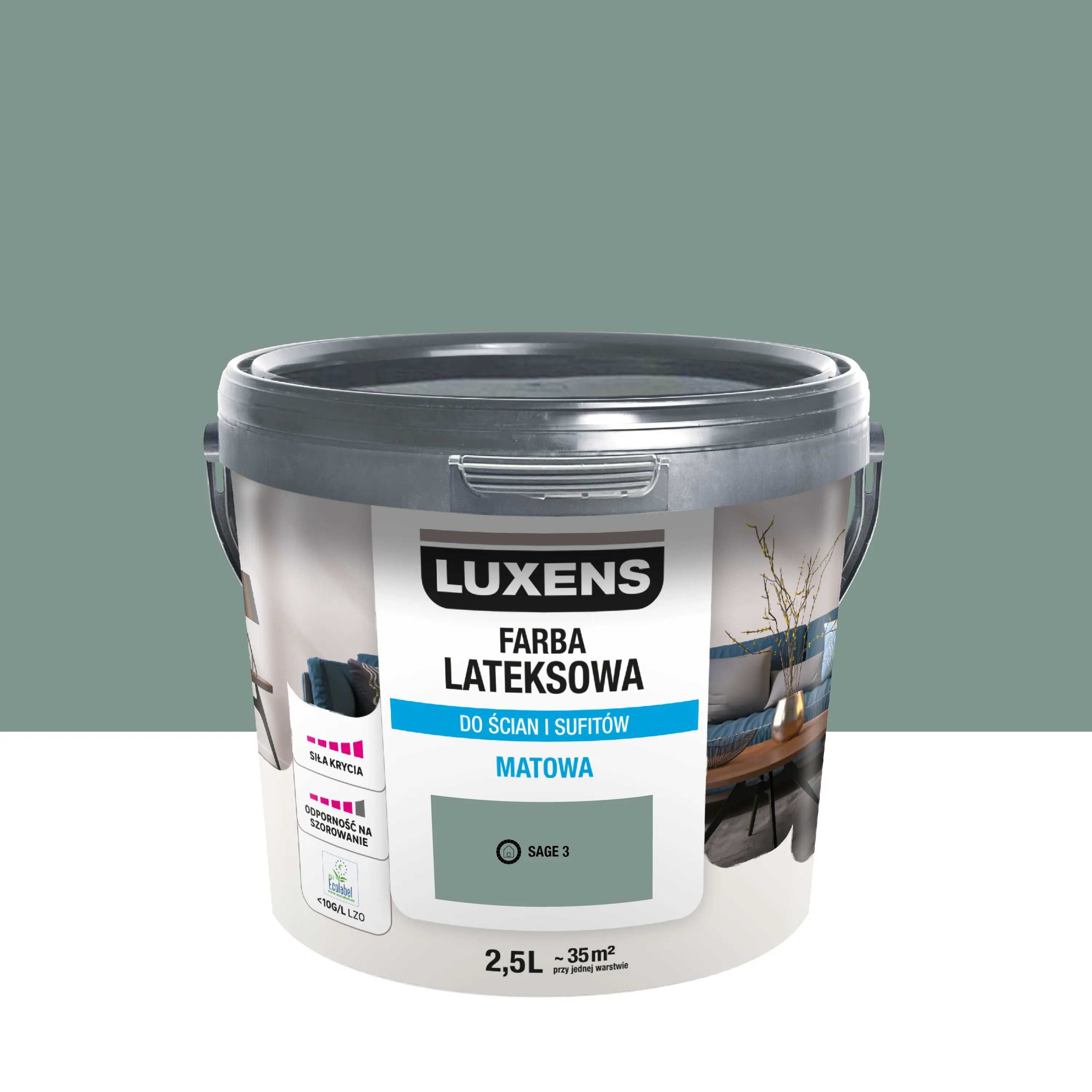 NOWA Farba lateksowa Luxens  2,5l/5l (Sage 3, Cactus 5, Sage 5 )