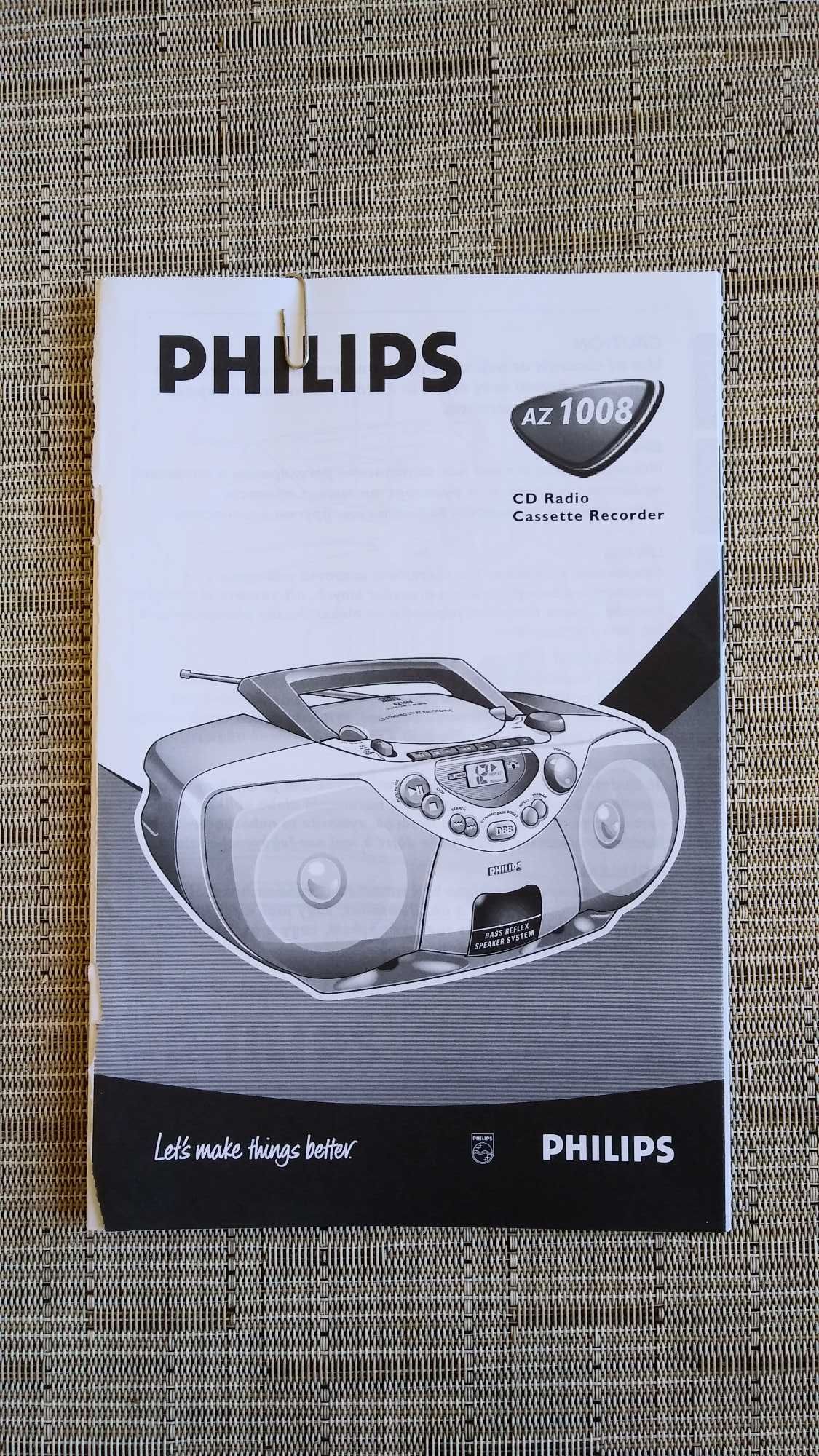 Odtwarzacz CD, radio i magnetofon kasetowy PHILIPS