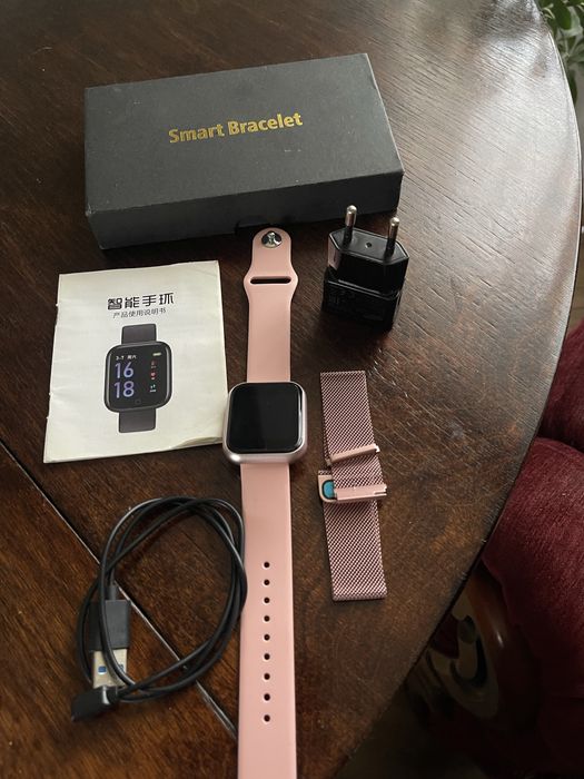 Смарт годинник / фітнес браслет з тонометром рожевий
