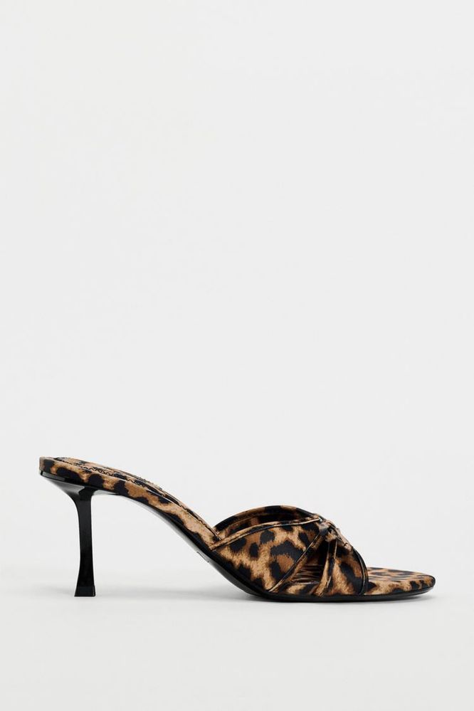 Мюли босоножки zara leopard леопард принт