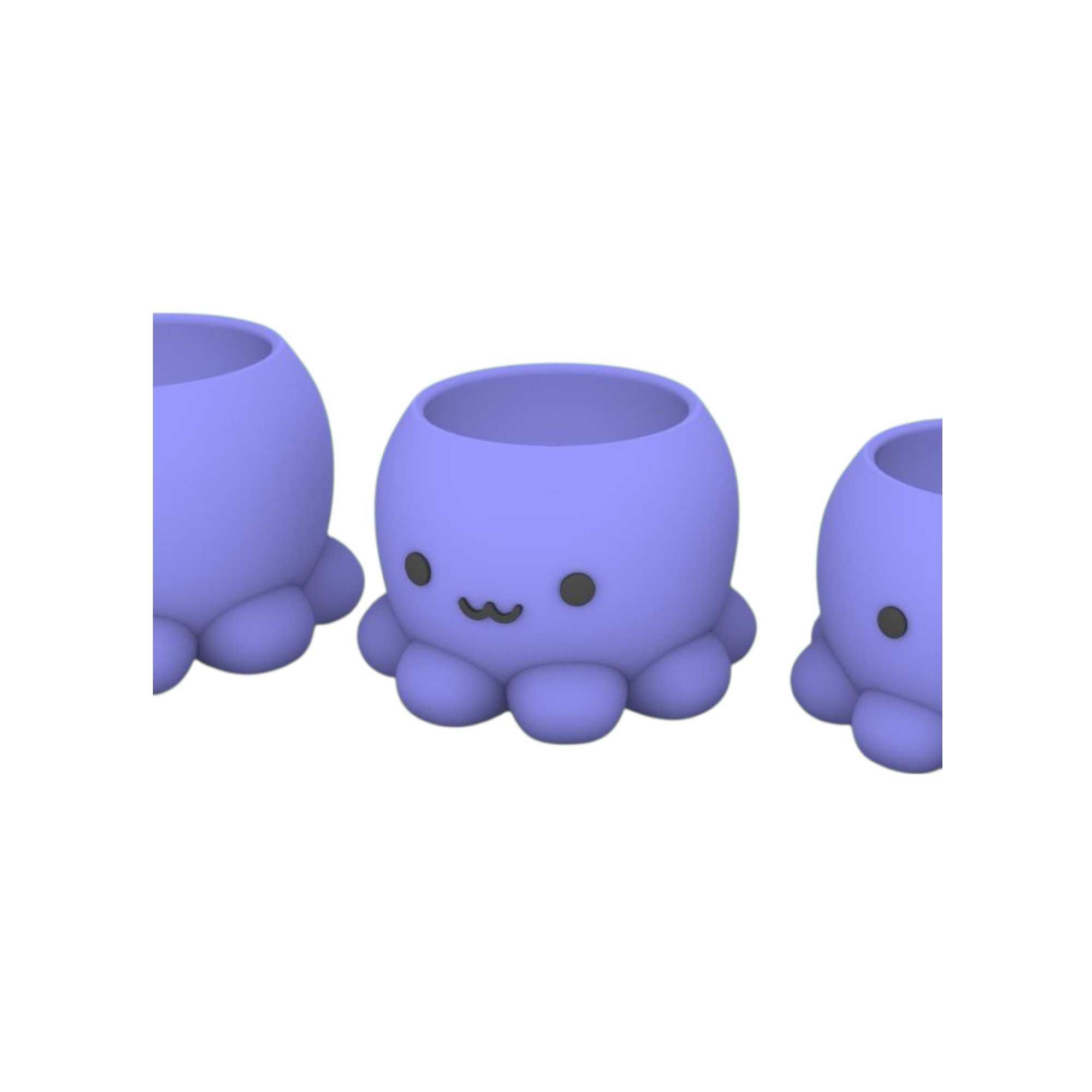 Vaso de Planta Polvo Fofo 3D - Diversas Expressões