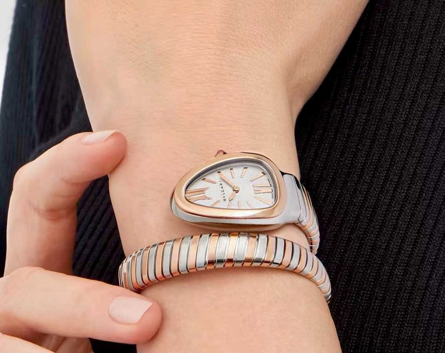 Zegarki damskie bvlgari snake dwukolorowy + pudełka