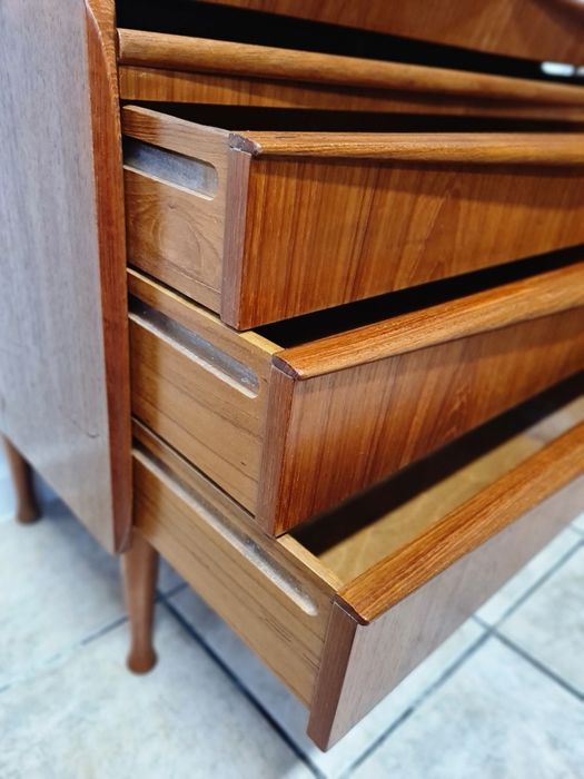 Sekretarzyk tekowy,biurko,duński design,Dania lata 60-70,mid-century