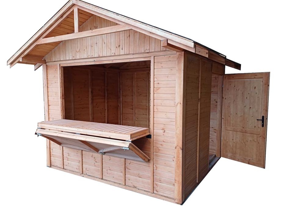 Domek handlowy kiosk sklepik sklep punkt sprzedaży pawilon na jarmark