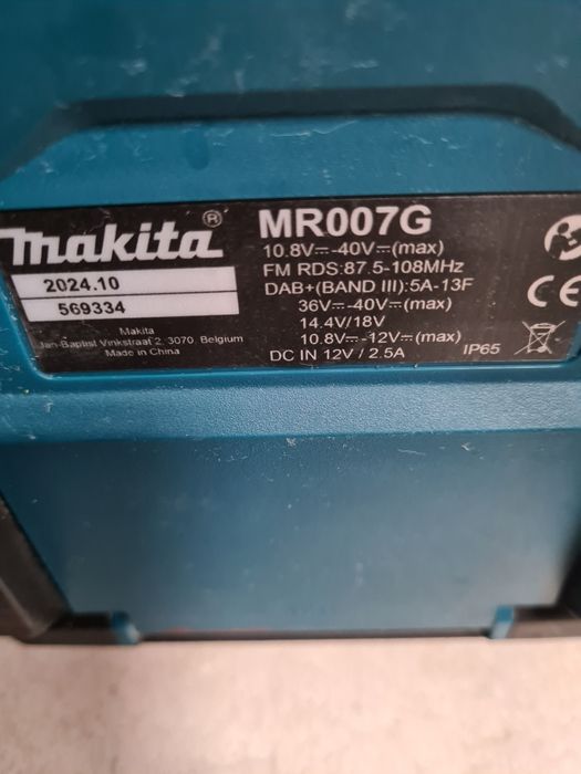 Makita Radio budowlane z Bluetooth ( zasilacz) S stan Nowy model