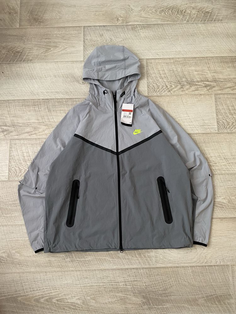 ОРИГІНАЛ|КОФТА NIKE TECH WOVEN oversized full zip jacket grey l-xl