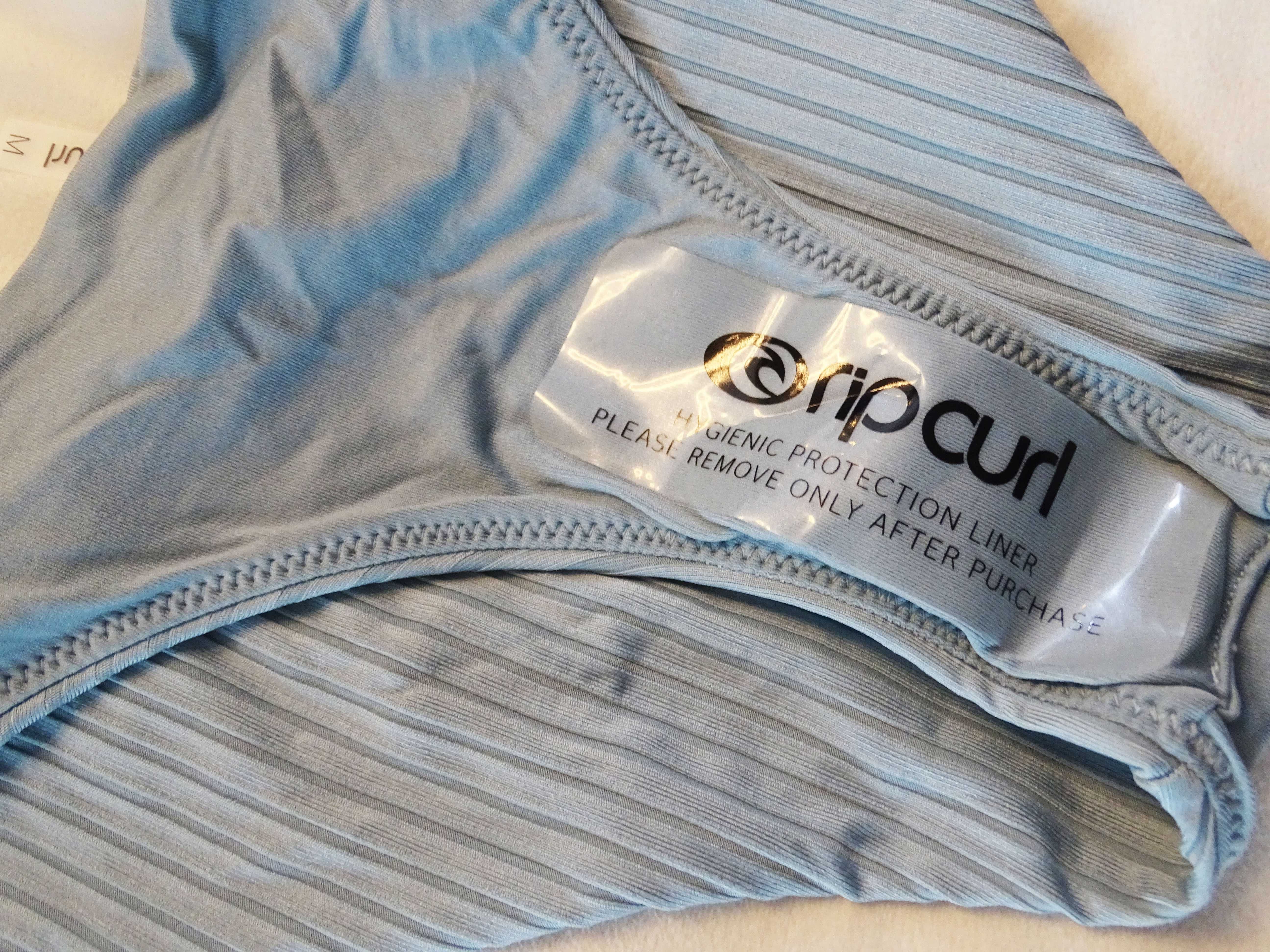 Rip Curl miętowe bikini sportowy strój kąpielowy w prążki Nowy 10/38/M