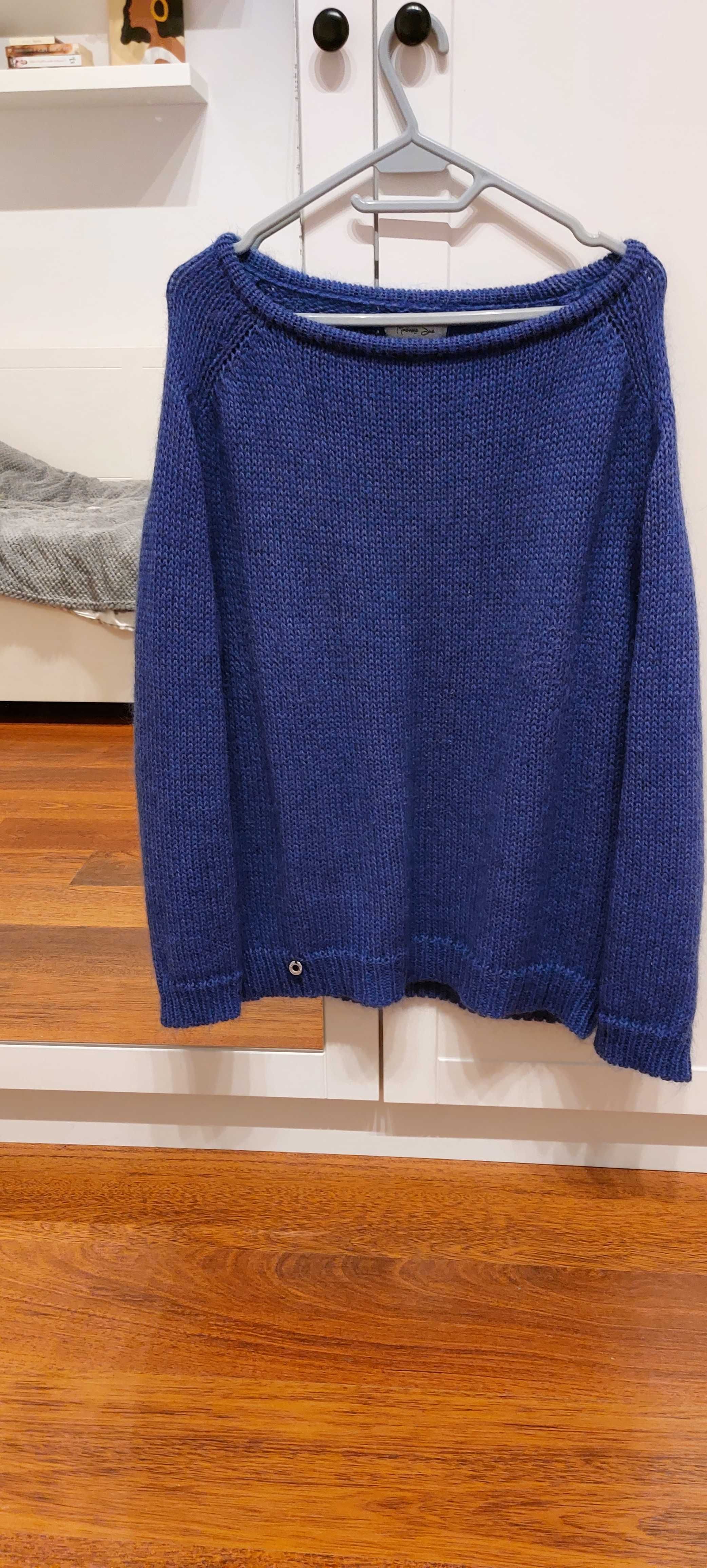 Sweter wełniany niebieski roz 46