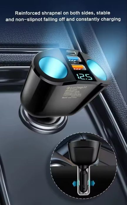 В підкурювач двопортовий адаптер з дисплеєм напруги