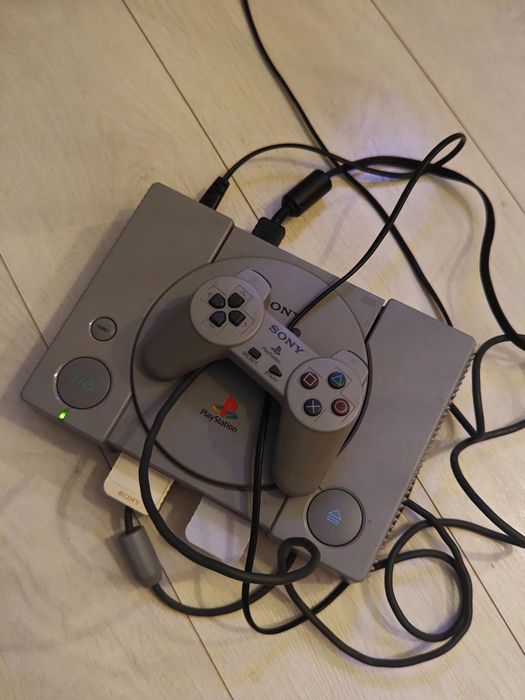 Ps1 PSX unirom zestaw konsola kabel AV, pad, 2 karty pamięci