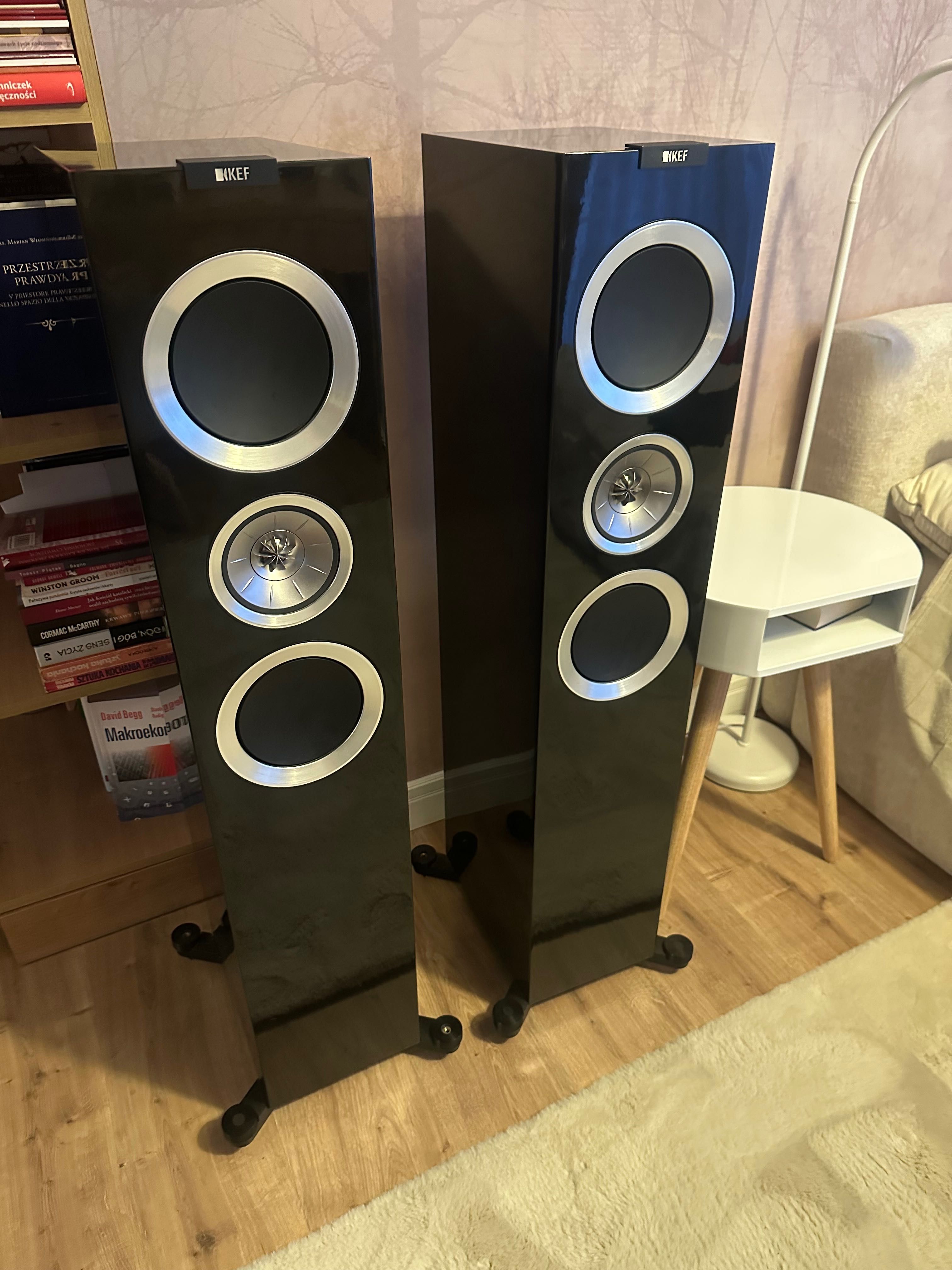 Kolumny KEF R700 piano black plus kable melodika 2x3m. !!!