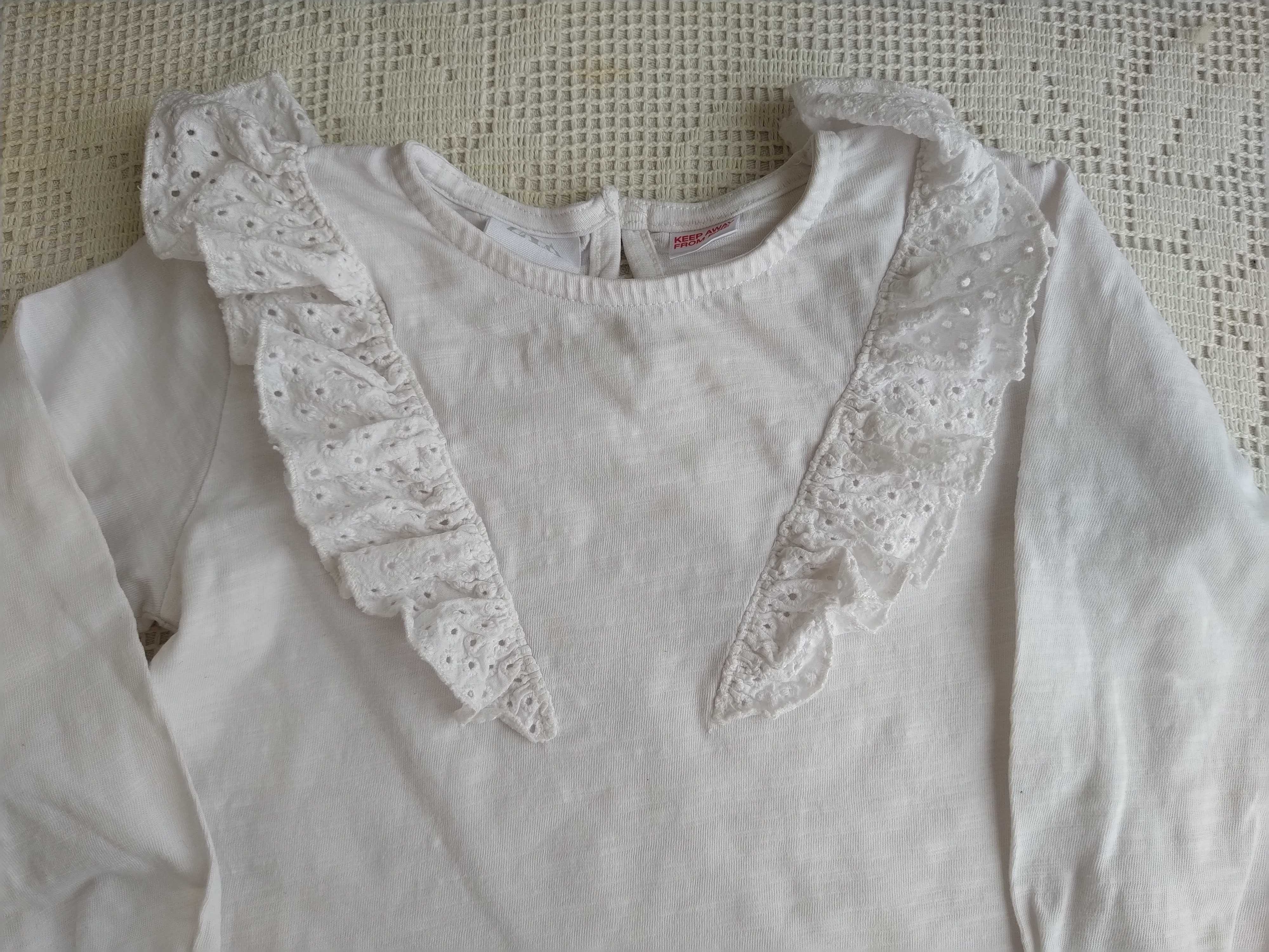 Blusa branca com folhos - Zara - 18 - 24 meses - 92 cm