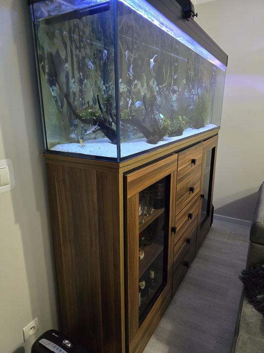 Akwarium 456l pokrywa filtr grzałka przepływowa napowietrzacz