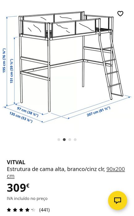 Cama alta VITVAL - IKEA