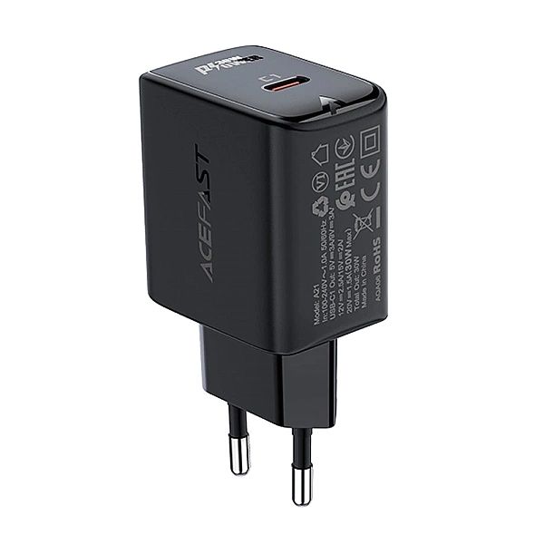 Acefast ładowarka sieciowa GaN USB Typ C 30W, PD, QC 3.0, AFC, FCP cza