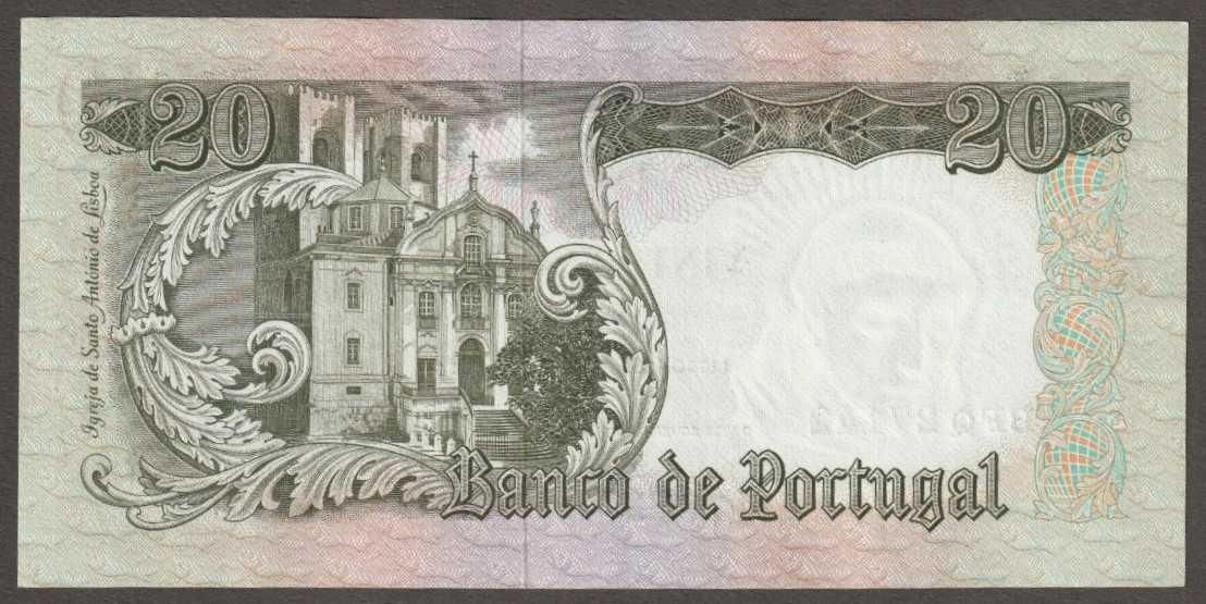 Portugalia 20 escudos 1964 - stan bankowy - UNC -