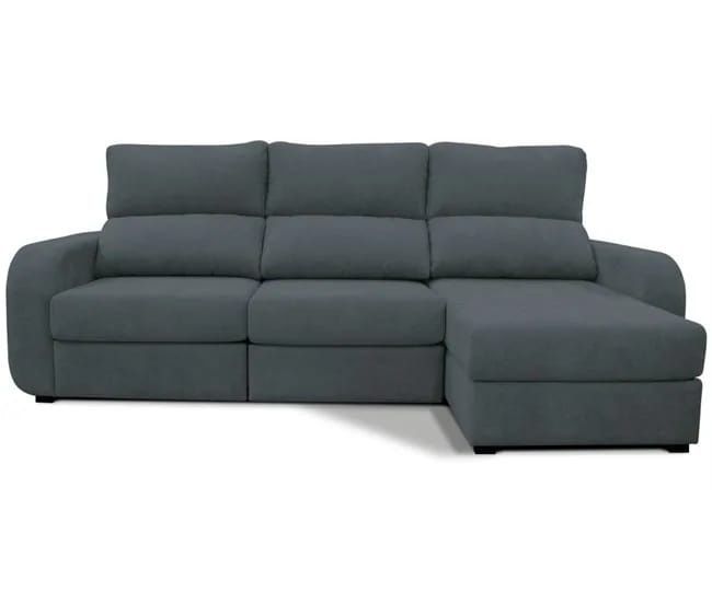 Sofa com chaise longue convertível em cama