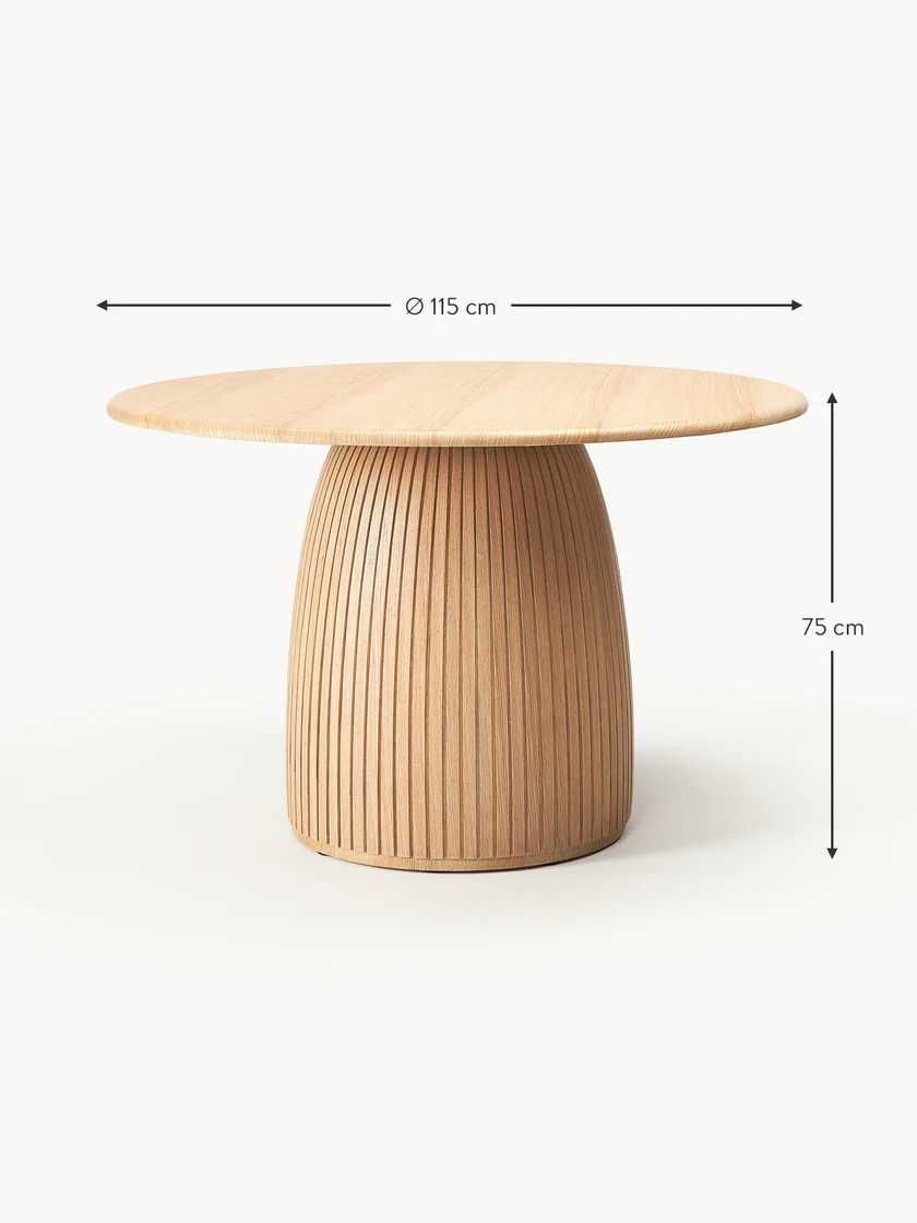 NELLY okrągły stół do jadalni z drewna dębowego, 115 cm