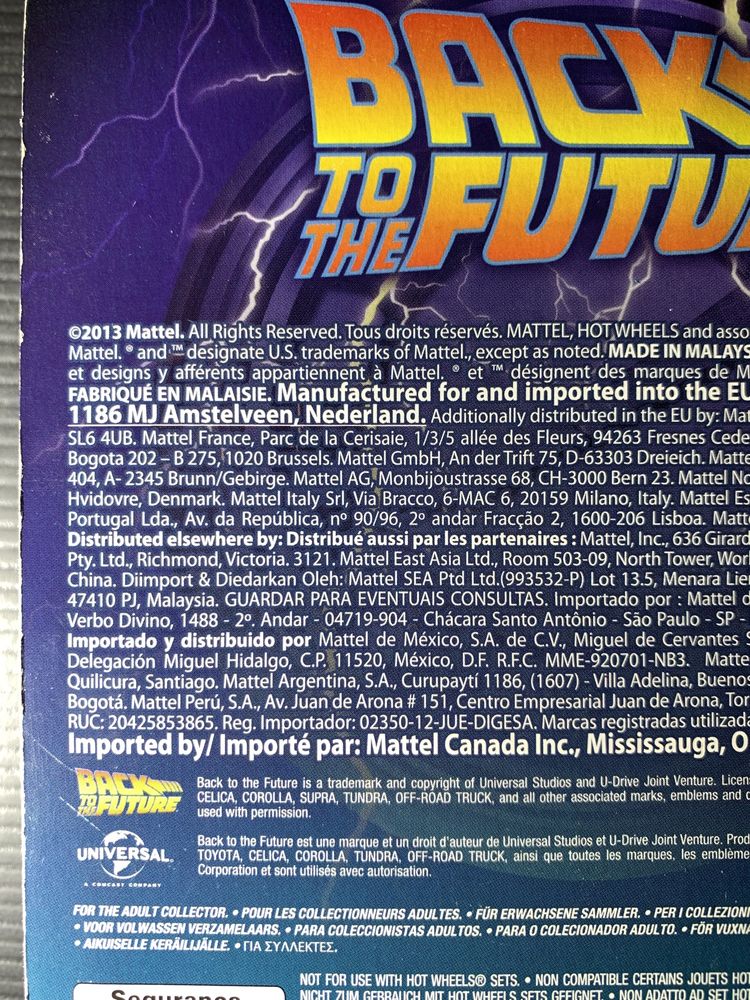 Машинки Hot Wheels Retro Back To The Future