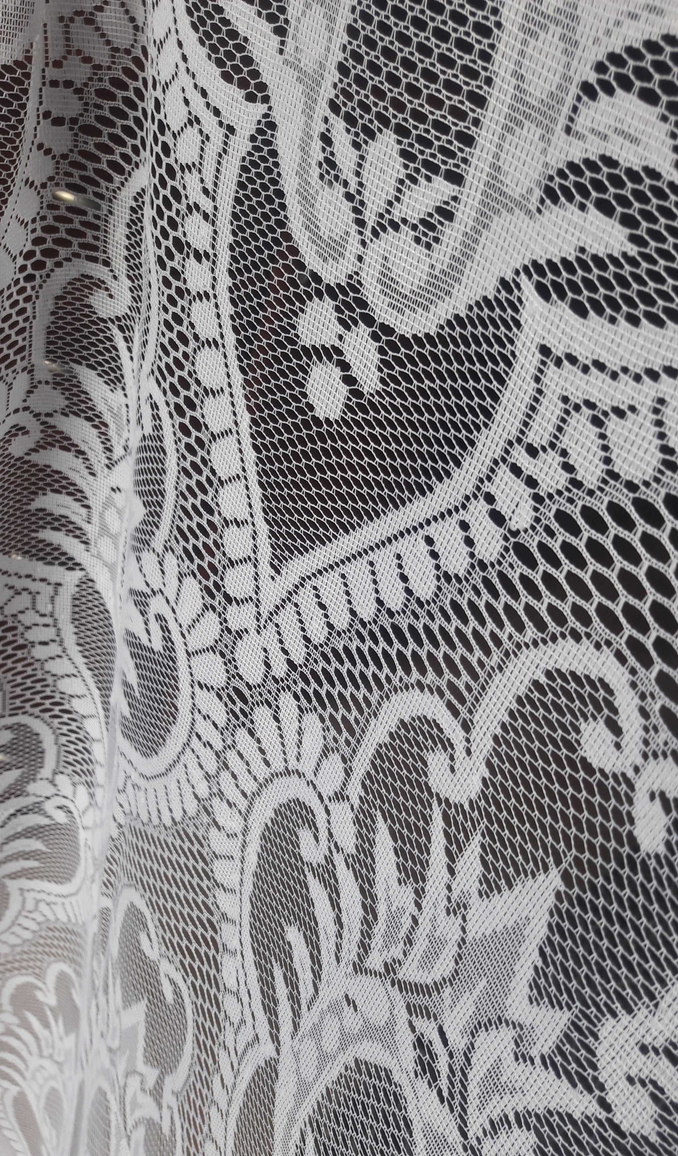 Koronkowa gruba firan żakardowa 110 x  250  biała